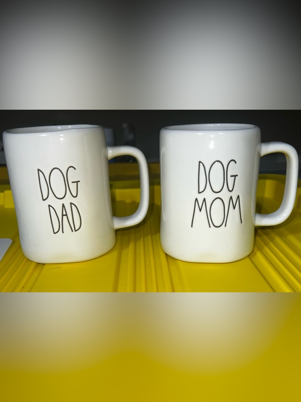 Rae Dunn"DOG MOM/DOG DAD" Ceramic Mug Set - NWOT